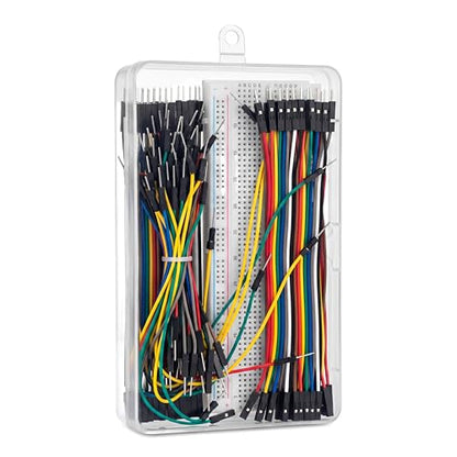 Breadboard Electronics Starter Kit Includes 830-Point Solderless Breadboard, 65-piece Breadboard Cables, and 60-Piece Dupont Wire Set (M-M, M-F, F-F) L15cm for Student Arduino Prototyping