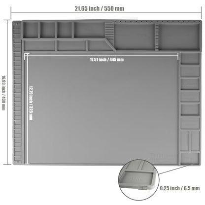 Kaisi Large Soldering Mat,Silicone Solder Mat,Magnetic Work Mats - color: Gray Soldering Mat