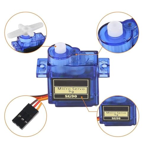 5pcs SG90 Micro Servo Motor Kit 9G Mini Servos with Cable for RC Robot Arm/Hand/Walking Helicopter Airplane Car Boat Control - color: 5pcs