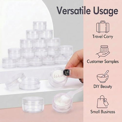 5 Gram Sample Containers 50 Count Small Travel Containers with Lids - color: Clear