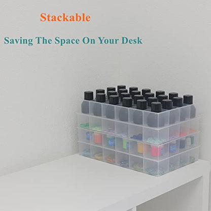 2 Pack Fixed 24 Grids Clear Plastic Organizer Sorting Tray - size: Fixed 24 Grids