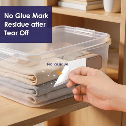 LLIKED 150 Pcs 2"x4" Blank Removable Labels for Storage Bins No Residue - size: 2"x4"