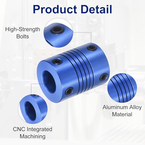 Flexible Shaft Coupling(6mm|10mm): 4 Pcs Blue Aluminum Alloy - color: Blue, size: 6mm x 10mm (19mm OD, 25mm L)