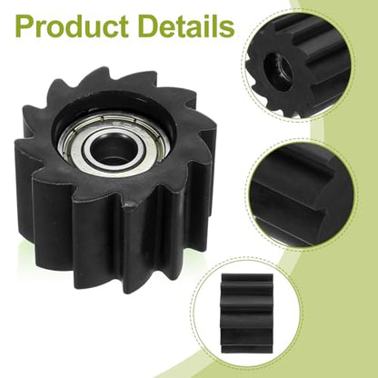 PATIKIL 8mm Serrated Shaped Roller Pulley Tensioner Chain Roller Mini Black - color: Black