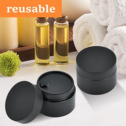 Plastic Containers,Plastic Lotion Jar with Inner Liners & Dome Lids,1.25 Oz - color: Black