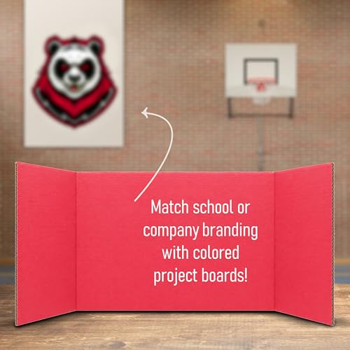 Flipside Products 18" x 48" Red Project Boards, Pack of 24, Trifold, Presentation Board, DIY Projects, Small Display, Science Fair, Classroom, Clubs, 4H, Graduation - color: Red