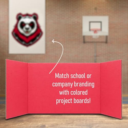 Flipside Products 18" x 48" Red Project Boards, Pack of 24, Trifold, Presentation Board, DIY Projects, Small Display, Science Fair, Classroom, Clubs, 4H, Graduation - color: Red