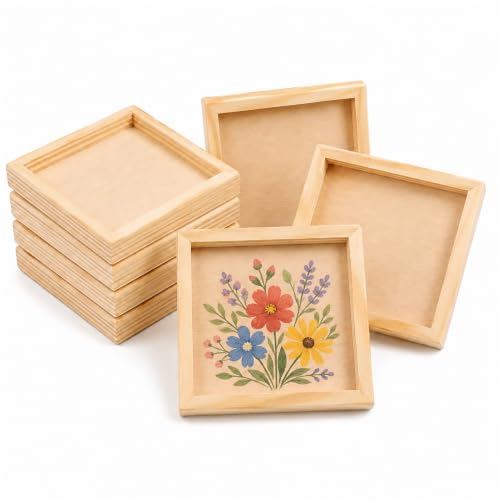 6-Pack Small Wooden Trays for Montessori Activities