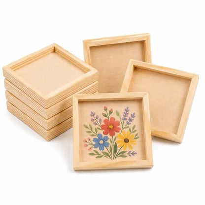 6-Pack Small Wooden Trays for Montessori Activities