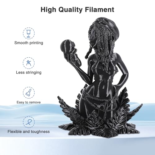 Black Silk PLA Filament Bundle 1.75mm 3D Printer Filament 2kg - color: 2*1kg Black