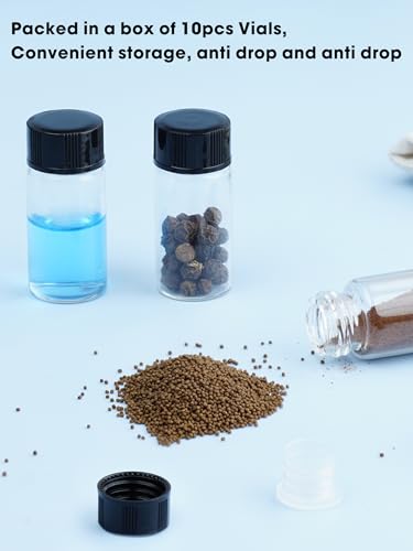 5ml Clear Small Glass Vials with Screw Caps for Essential Oil, 10 Pcs - size: 5ml-10pcs