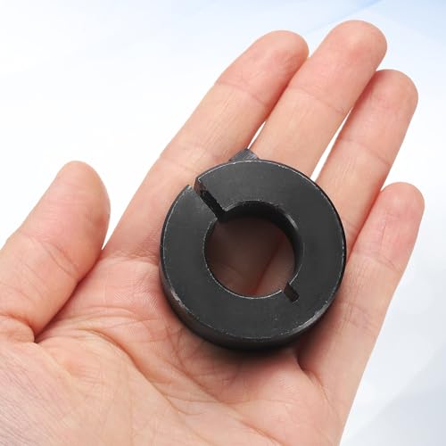 uxcell 2Pcs Single Split Shaft Collar, 20mm Bore One Piece Clamping Collar 40mm OD 15mm Thickness Black Oxide Lock Collar Clamp with Set Screws (1045 Steel) - size: 20mm x 40mm x 15mm
