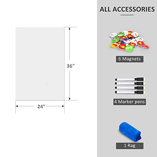 ZHIDIAN Magnetic Whiteboard Sticker for Wall/Door, 48" x 36" Large Self Adhesive White Board Wallpaper, Whiteboard Contact Paper, Large Dry Erase Sheet/Film for Office/Home/School - size: 48"W x 36"H