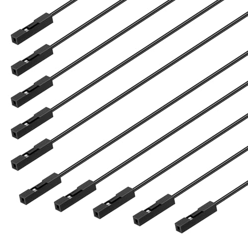 GELRHONR 10Pcs Wire 2 Pins Single Female to Dual Female Jumper for PC Motherboard Power Light-Emitting Diode Computer Case Switch Power Reset Buttons (F to 2 F Black) - color: Female to Dual Female Black