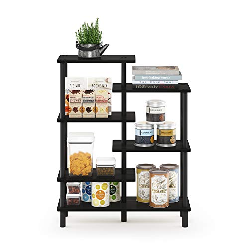 Furinno Turn-N-Tube 6-Tier Accent Display Rack, Espresso/Black - color: Espresso/Black, style: 6-Tiers, Side Ladder