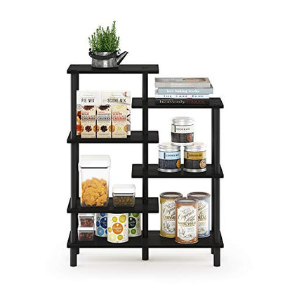 Furinno Turn-N-Tube 6-Tier Accent Display Rack, Espresso/Black - color: Espresso/Black, style: 6-Tiers, Side Ladder