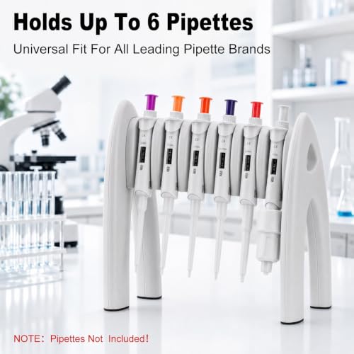 Pipette Rack 6-Slot Compact Universal Lab Micropipette Holder