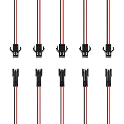 5 Set 2 Pins Male Female Flat Ribbon Cables, 20cm / 8" - size: 2Pin
