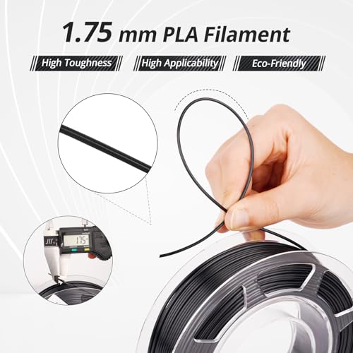 AMOLEN Silk 3D Printer Filament Bundle, PLA Filament 1.75mm Pack, Shiny 3D Printing Filament for Most FDM 3D Printer, Black, Purple, Silver Grey, Sapphire Blue, 200g X 4 - color: Black/Purple/Silver Grey/Sapphire Blue