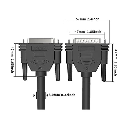 DB25 Male to Female Cable - 6FT, Double-Shielded with Foil & Metal Braid, D-SUB 25 PIN RS232 Serial Cable in Black - color: Male to Female, size: 6.6 feet