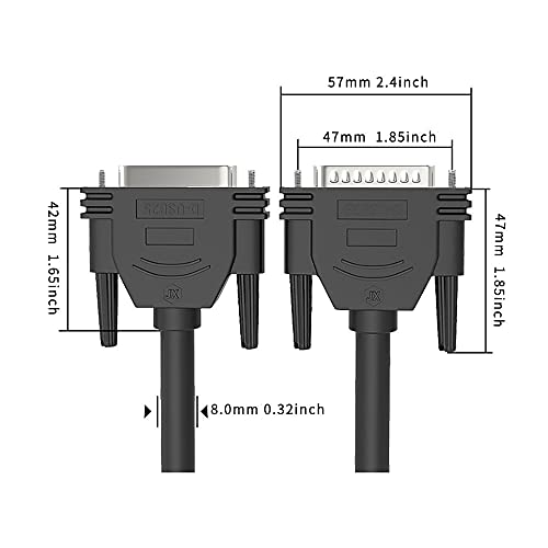 DB25 Male to Male Cable 10 feet, 26awg Tinned Copper Wires,Double-Shielded with Foil &Metal Braid, D-SUB 25 pin Cable RS232 Serial Cable in Black - color: Male to Male, size: 10 feet