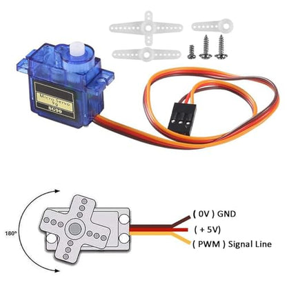 5pcs SG90 Micro Servo Motor Kit 9G Mini Servos with Cable for RC Robot Arm/Hand/Walking Helicopter Airplane Car Boat Control - color: 5pcs