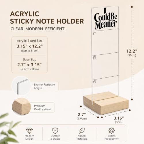 I Could Be Meaner Memo Board Funny Office Acrylic Monitor Memo Board - color: I Could Be Meaner