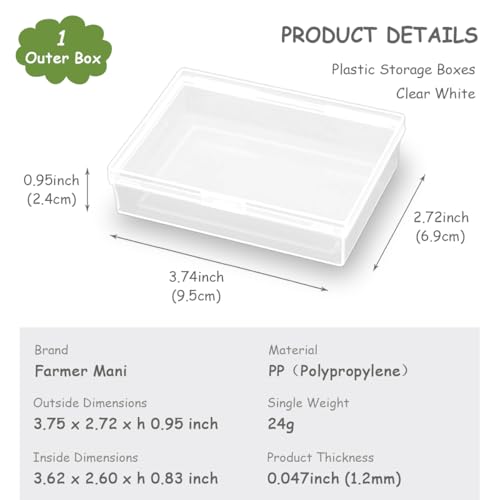 Small Bead Organizers, 24 Pieces Mini Clear Plastic Round Storage Jars for Beads,Buttons, Jewelry