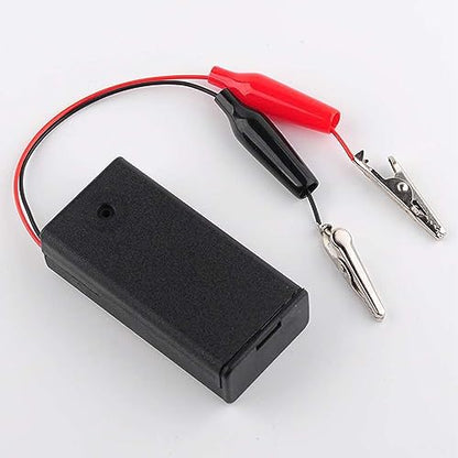 4PCS 2 Cells AA Battery Holder Case with ON/Off Switch Alligator Clip Wire 130mm Battery Storage Case with Cap