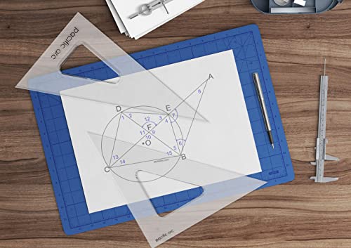 Pacific Arc's Scholastic Triangle - 10 inch - Clear - 30/60 Angle - Plain Edge - Polystyrene - Technical Drawing Tools, Drafting, Architect and Engineering. - style: 10 inch, 30/60