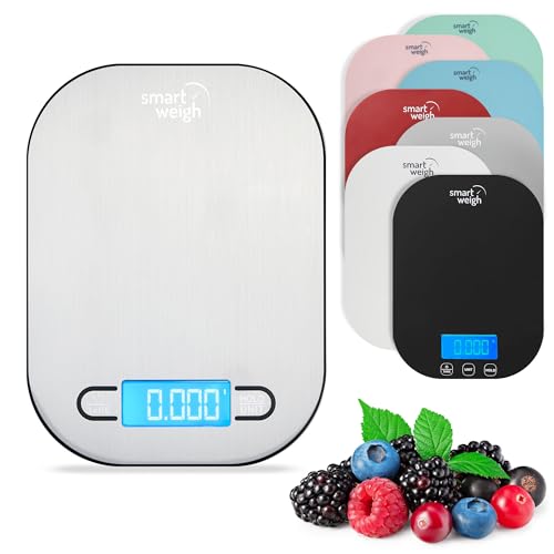 Smart Weigh Stainless Steel Kitchen Scale, 11 lb x 1g, Nutrition Tracking - color: Stainless Steel