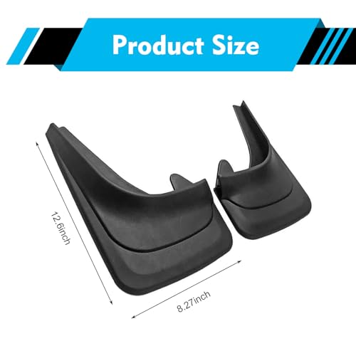 2 PCS Mud Flaps, 8.27 × 12.60 Inches Mud Guards, Flexible Front & Rear Mudflaps Protection Shield, Universal for Car, Truck, SUV (Black)