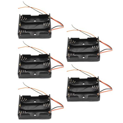 ISolderStore Pack of 5 3 x 1.5V AA Battery Holder, 4.5V with Wires for Wall Clocks Radio Kids Toys