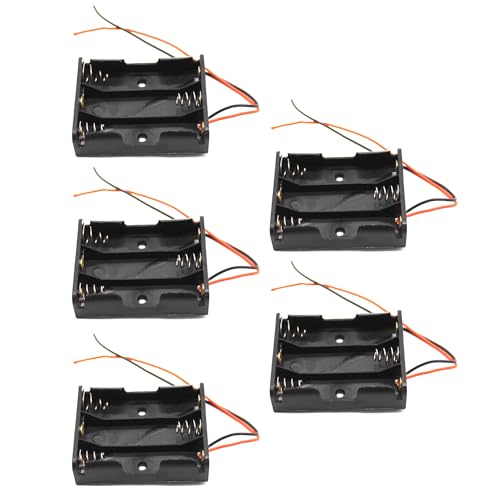 ISolderStore Pack of 5 3 x 1.5V AA Battery Holder, 4.5V with Wires for Wall Clocks Radio Kids Toys