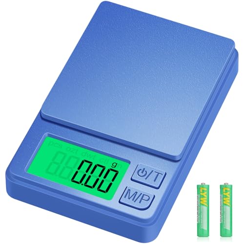1000g Pocket Gram Scale, Diyife 0.1g Accuracy Portable Mini Scale (Blue) - color: Blue