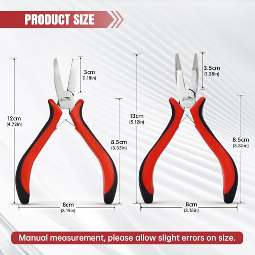 2-Piece 5 Inch Bent & Flat Nose Plier, Small Jewelry Pliers Set