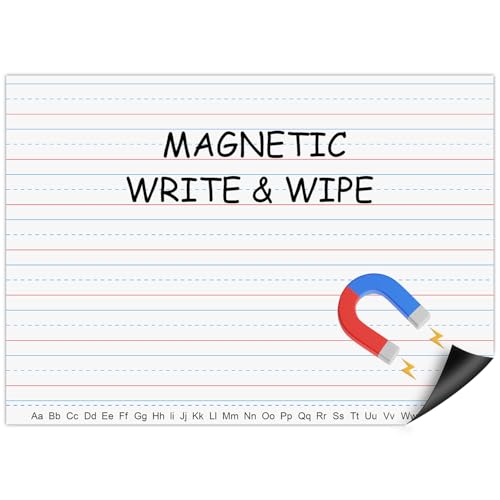 Magnetic Handwriting Paper for Whiteboard – 17" x 23" Large Primary Lined Dry Erase Sheet, Reusable Giant Writing Notebook Poster for Classroom, Teacher Resource for Kids Learning & Early Writing