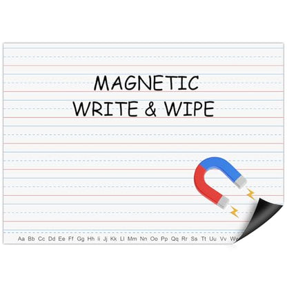 Magnetic Handwriting Paper for Whiteboard – 17" x 23" Large Primary Lined Dry Erase Sheet, Reusable Giant Writing Notebook Poster for Classroom, Teacher Resource for Kids Learning & Early Writing