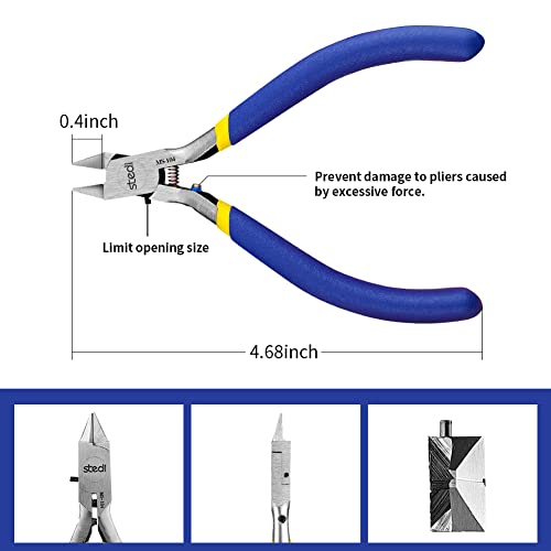 stedi 4.7-inch Model Nipper, with Ultra-thin Single-edge and Blade Case Plastic Model Tools for Gundam Repairing Plastic Model and Fixing，Blue - style: Single-edged (Blue_for Beginners)