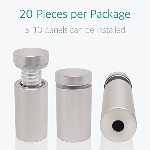 1/2 x 1-5/8 Inch Standoff Screws for Acrylic - Lantee Stainless Steel Glass Sign Standoff Mounts Hardware Bolts (12 x 40mm, 20 Pcs) - color: Silver, size: 1/2" x 1-5/8" / 12 x 40mm