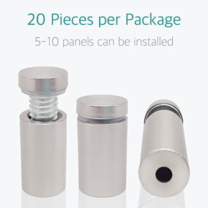 1/2 x 1-5/8 Inch Standoff Screws for Acrylic - Lantee Stainless Steel Glass Sign Standoff Mounts Hardware Bolts (12 x 40mm, 20 Pcs) - color: Silver, size: 1/2" x 1-5/8" / 12 x 40mm