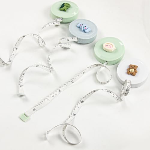 ELANE Tape Measure Package Includes 9 Cartoon Cute Mini Tape Measures for Body, Sewing, Cutting, Weight Loss Measurement(Colorful-Animal) - color: Colorful-animal
