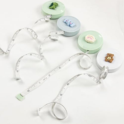 ELANE Tape Measure Package Includes 9 Cartoon Cute Mini Tape Measures for Body, Sewing, Cutting, Weight Loss Measurement(Colorful-Animal) - color: Colorful-animal