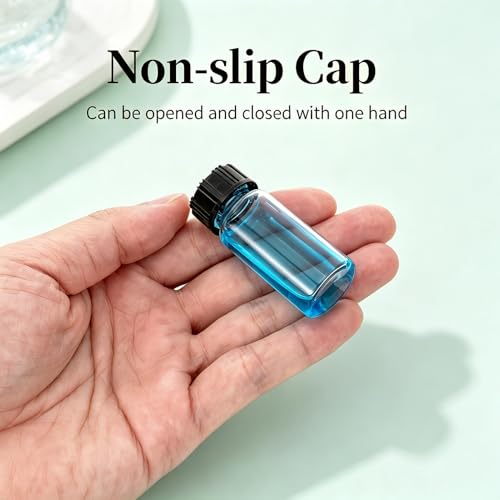 10 Pack 10ml Clear Small Glass Bottles with Plastic Screw Caps - color: clear, size: 10ml
