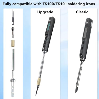 FYSETC Printing Pen Smoothing Finishing Tool: 19-1 Cleaning Kit Handheld Soldering Iron 110V 60W LCD Digital with 2Pcs Adapter TS100 TS101 - Carving Knife for Repairing 3D Prints