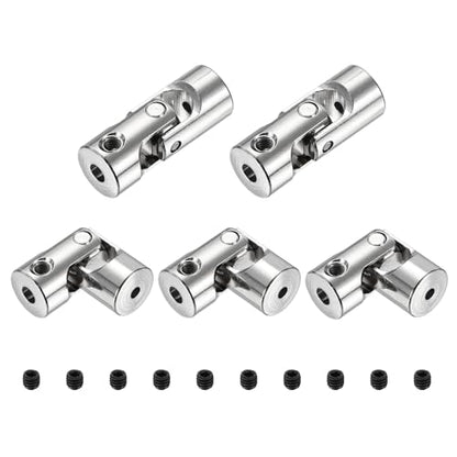 MECCANIXITY 5pcs Universal Joint Shaft Coupling, 2mm to 3mm Inner Dia Rotatable Steering Shaft U Joints Coupler with Screws for RC Car, Robot, Boat Drive Ship Motor Use - size: 2mm to 3mm