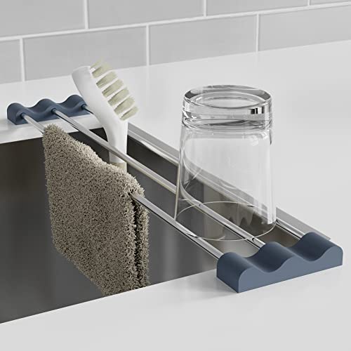 Tomorotec Adjustable Over-The-Sink Kitchen Rack, BPA-Free, Deep Gray - color: Deep Gray