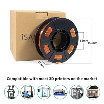 iSANMATE 3D Printer Filament, Tri-Color PLA Filament 1.75mm Bundle, Color Changing PLA Rainbow Filament, Coextrusion Silk PLA +/- 0.03 mm, 250g x 4 Spool - color: A- 4 Pack Tri-color