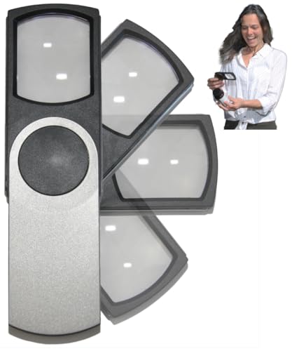 EasY Magnifier Premium Pocket Magnifying Glass with LED Light 3.0X (300%); Small Hand Held Lighted Magnify Glasses for Reading Tiny Print, Menu, Pill Bottles; Visually Impaired A Low Vision Aid