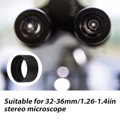 2pcs Industrial Eyepiece Eye Cups, Rubber Binocular Eye Cover Eye Guards Caps Protective Cover Eyepiece Cover Eye Cups Replacement for 32-36mm Flat Angle Stereo Microscopes (Black)